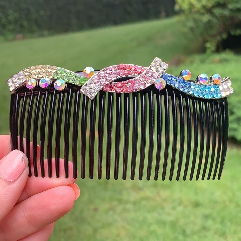 New Gorgeous CZ Crystals Hair Comb